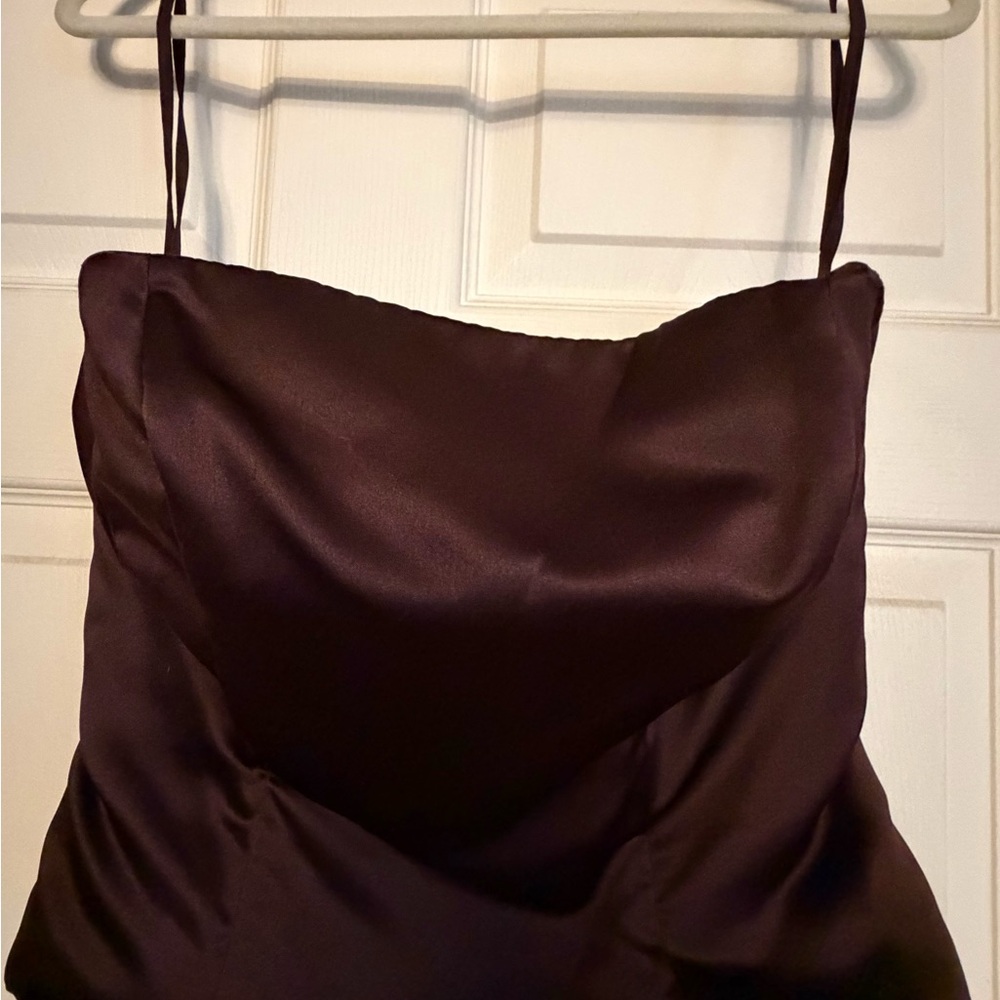 Alexia Designs Rich Chocolate Satin Gown